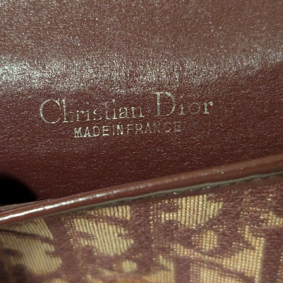 Christian Dior, Trotter Canvas Clutch Bag in Burgundy, VINTAGE - Picture 6 of 12